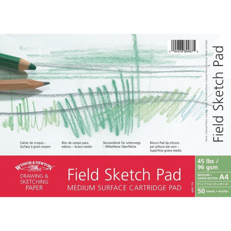 Blocco di Carta Field Medium Sketch Pad 96gr. - con Spirale - 50 Fogli -  Winsor&Newton